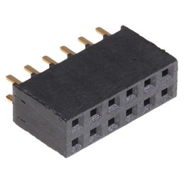 1 pcs - Samtec SSW Series Straight Through Hole Mount PCB Socket, 12-Contact, 2-Row, 2.54mm Pitch, Solder Termination