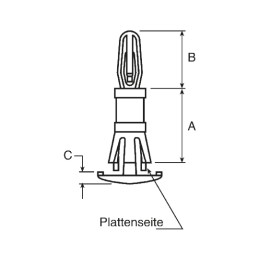 50 pcs - RLCBSRE-4-01, 6.4mm High Nylon PCB Support Pillar for 4mm PCB Hole, 9.5mm Base