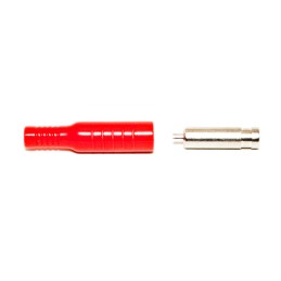 10 pcs - Mueller Electric Red Female Banana Socket, 4 mm Connector, Crimp, Solder Termination, 15A, 5000V dc, Nickel Plating