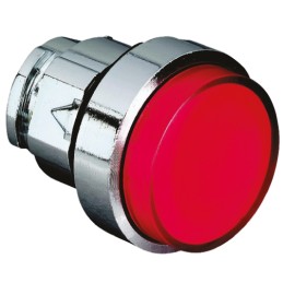 1 pcs - Schneider Electric Harmony XB4 Series Red Illuminated Spring Return Push Button Head, 22mm Cutout, IP66, IP69K