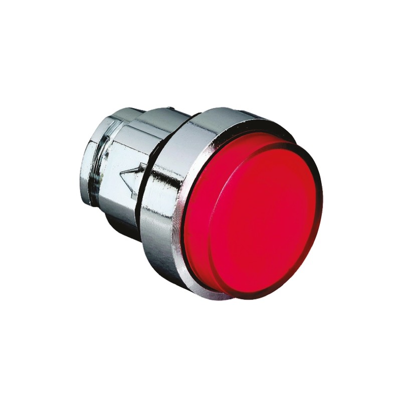 1 pcs - Schneider Electric Harmony XB4 Series Red Illuminated Spring Return Push Button Head, 22mm Cutout, IP66, IP69K