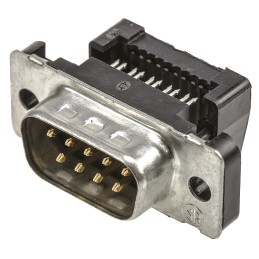 1 pcs - TE Connectivity Amplimite HDF-20 9 Way Right Angle Cable Mount D-sub Connector Plug, 2.76mm Pitch