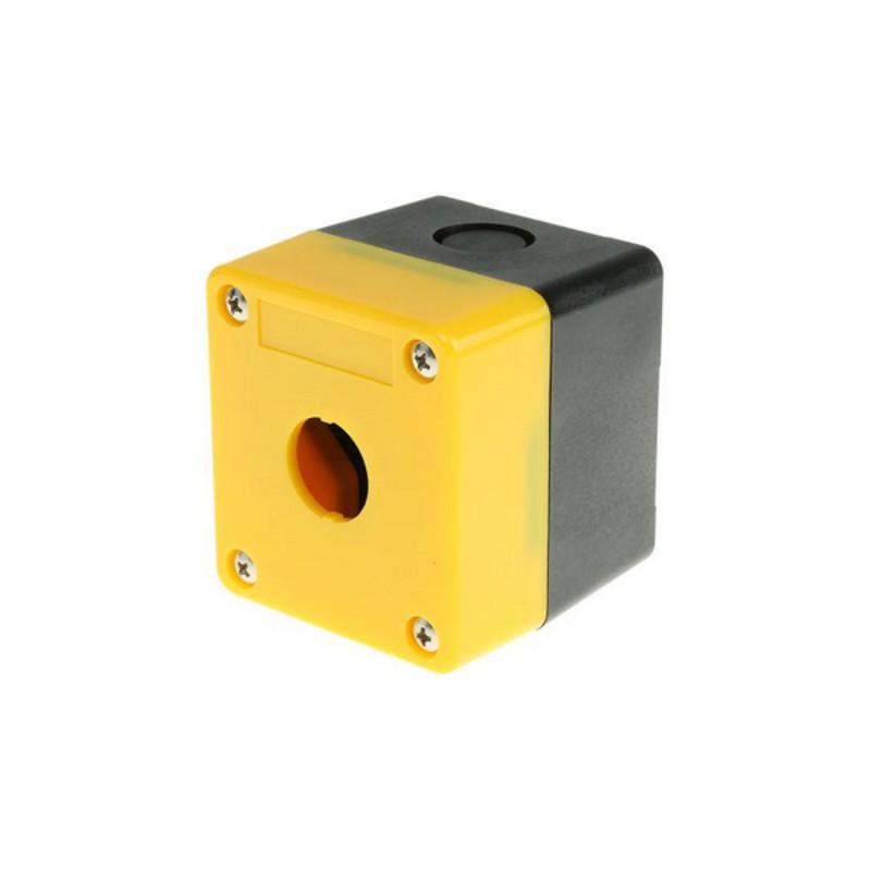 1 pcs - Omron Yellow Plastic A22N Push Button Enclosure - 1 Hole 22mm Diameter