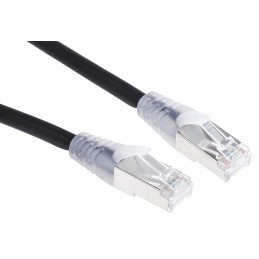 1 pcs - RS PRO Cat6a Male RJ45 to Male RJ45 Ethernet Cable, S/FTP, Black LSZH Sheath, 0.5m