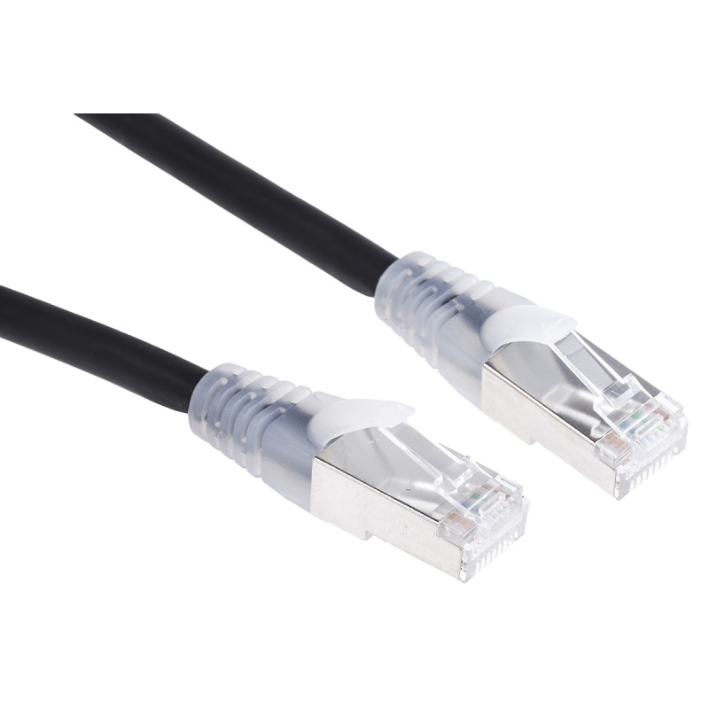 1 pcs - RS PRO Cat6a Male RJ45 to Male RJ45 Ethernet Cable, S/FTP, Black LSZH Sheath, 0.5m