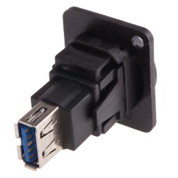 1 pcs - RS PRO Straight, Panel Mount, Socket Type B to A 3.0 USB Connector