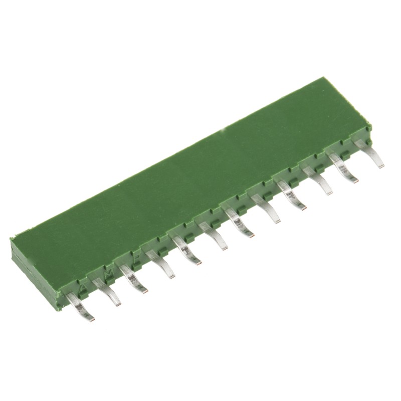 200 pcs - TE Connectivity AMPMODU HV100 Series Straight Through Hole Mount PCB Socket, 12-Contact, 1-Row, 2.54mm Pitch, Solder