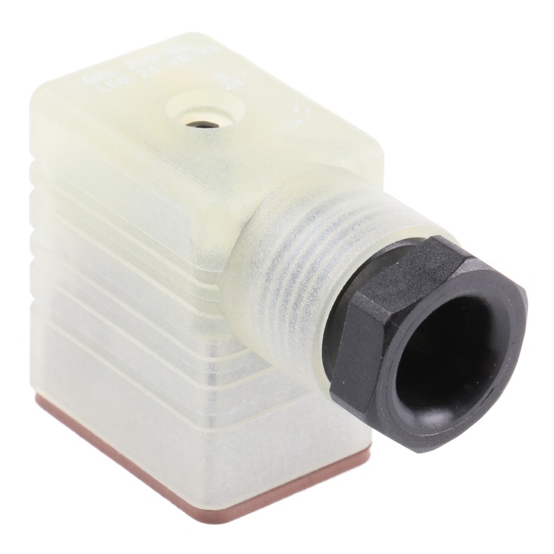 1 pcs - Hirschmann GML 2P+E DIN 43650 B, Female Solenoid Valve Connector, with Indicator Light, 24 V ac/dc Voltage