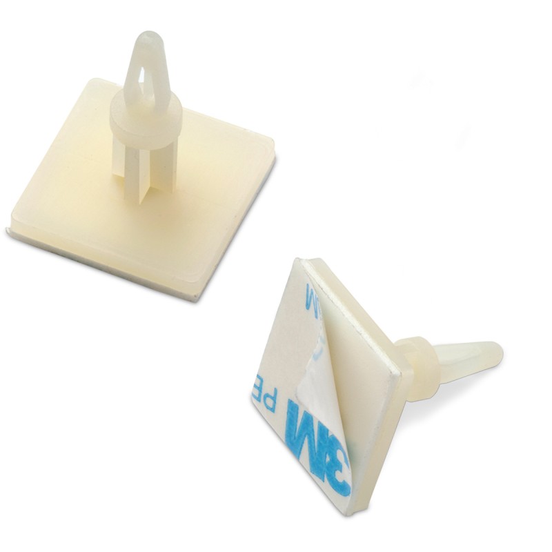 500 pcs - 709265000, 12.9mm High Nylon Adhesive-Backed Support for 4mm PCB Hole, 20 x 20mm Base