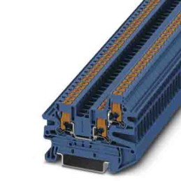 10 pcs - Phoenix Contact PTV Series Blue Feed Through Terminal Block, 0.14 - 2.5mm², Single-Level, Push In Termination,