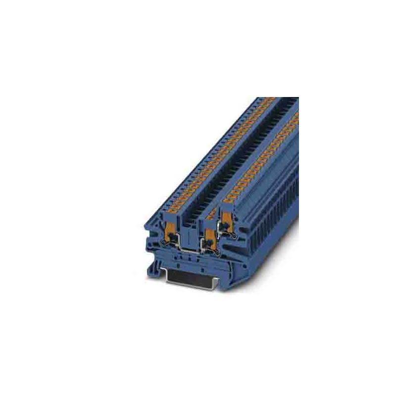 10 pcs - Phoenix Contact PTV Series Blue Feed Through Terminal Block, 0.14 - 2.5mm², Single-Level, Push In Termination,