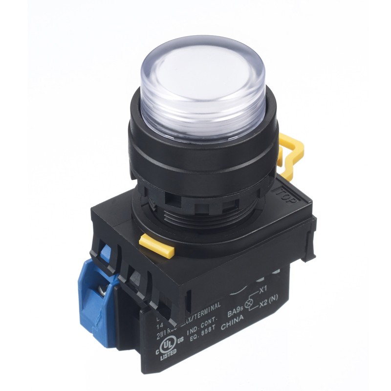 1 pcs - Idec YW Series Illuminated Push Button Complete Unit, Panel Mount, 22mm Cutout, SPST, IP65