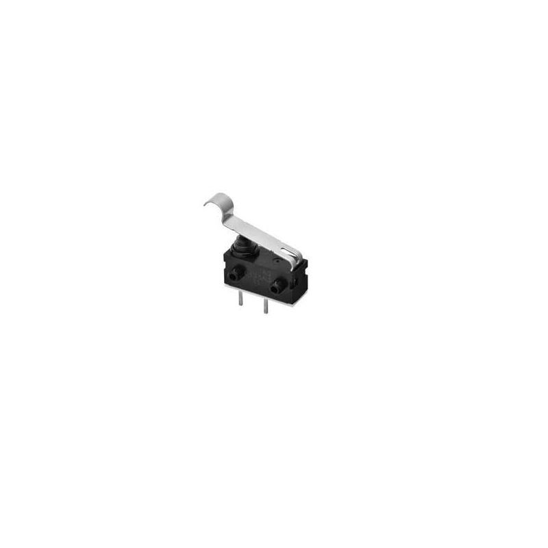 1 pcs - Omron Long Leaf Lever Subminiature Micro Switch, Wire Lead Terminal, 0.1 A At 125Vdc VA, SPST, IP67