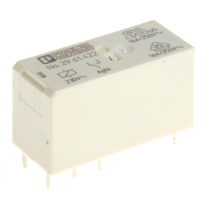 1 pcs - Phoenix Contact PCB Mount Power Relay, 230V ac Coil, 16A Switching Current, SPDT