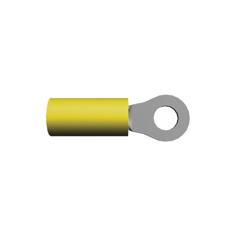 5 pcs - TE Connectivity, PIDG Insulated Ring Terminal, M3.5 Stud Size, 2.6mm² to 6.6mm² Wire Size, Yellow