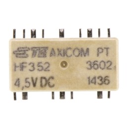1 pcs - TE Connectivity PCB Mount RF Relay, 4.5V dc Coil, 50Ω Impedance, 3GHz Max. Coil Freq., SPDT