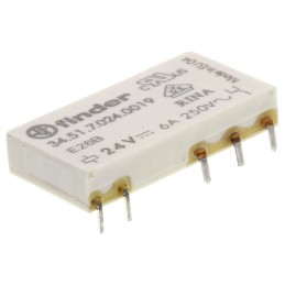1 pcs - Finder PCB Mount Power Relay, 24V dc Coil, 6A Switching Current, SPDT