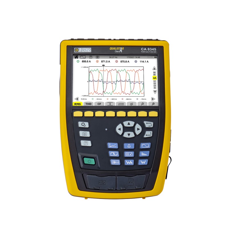 1 pcs - Chauvin Arnoux CA8345 Power Quality Analyser, 1, 3-Phase, 100 A ac, 100 A ac/dc, 200 A ac, 1000 A ac, 1300 A ac/dc,