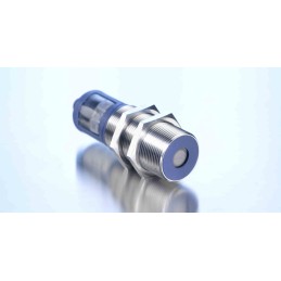 1 pcs - Microsonic CRM Series Ultrasonic Barrel-Style Ultrasonic Sensor, M30 x 1.5, 600 mm Detection, PNP Output, 9 - 30