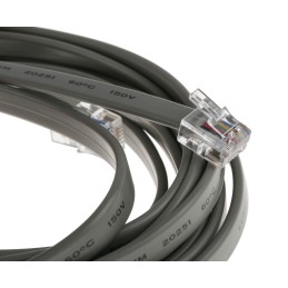 1 pcs - RS PRO Male RJ12 to Male RJ12 Telephone Extension Cable, Grey Sheath, 3m