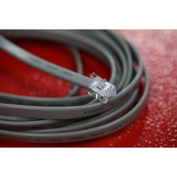 1 pcs - RS PRO Male RJ12 to Male RJ12 Telephone Extension Cable, Grey Sheath, 3m