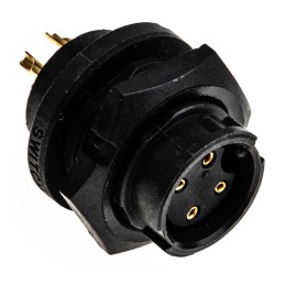 1 pcs - Switchcraft Circular Connector, 4 Contacts, Panel Mount, Socket, Female, IP68, IP69K, EN3 Series