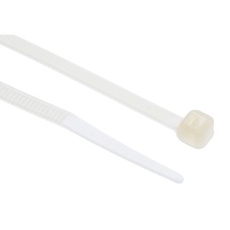 1 Bag of 100 - RS PRO Cable Tie, Heat Stabilised, 203mm x 3.6 mm, Natural Nylon, Pk-100
