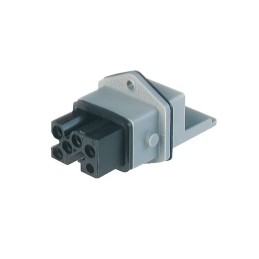 1 pcs - Hirschmann, ST IP54 Grey Panel Mount 5+PE Heavy Duty Power Connector Plug, Socket, Rated At 10A, 250 V, 400 V