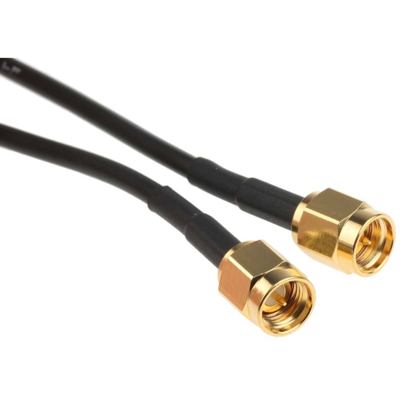 1 pcs - RS PRO Male SMA to Male SMA Coaxial Cable, 1m, RG174 Coaxial, Terminated