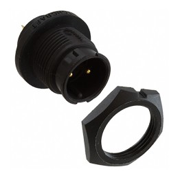 1 pcs - Switchcraft Circular Connector, 2 Contacts, Panel Mount, Socket, Male, IP68, EN3 Series