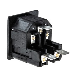 1 pcs - Bulgin C14 Snap-In IEC Connector Male, 10A, 250 V, Fuse Size 5 x 20mm