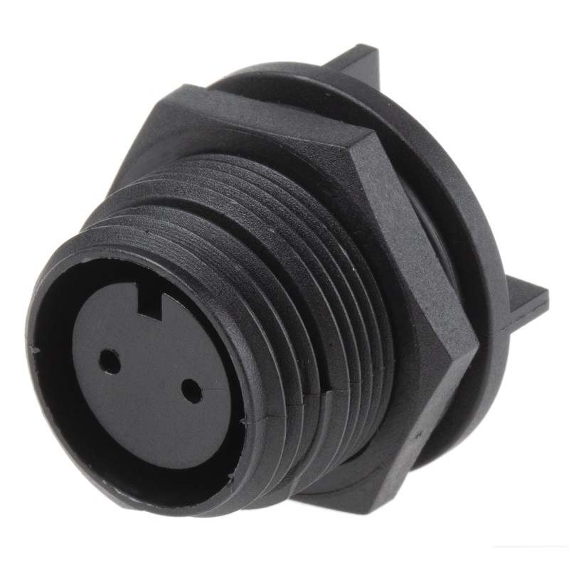 1 pcs - Bulgin Circular Connector, 2 Contacts, PCB Mount, Miniature Connector, Socket, Female, IP68, Buccaneer 400 Series