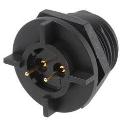 1 pcs - Bulgin Circular Connector, 2 Contacts, PCB Mount, Miniature Connector, Socket, Female, IP68, Buccaneer 400 Series