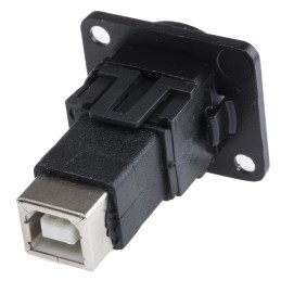 1 pcs - RS PRO Straight, Panel Mount, Socket Type A to B 2.0 USB Connector