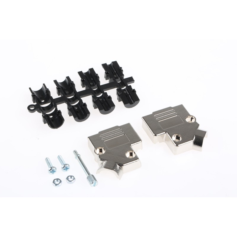 1 pcs - MH Connectors MHD45PK Series ABS Angled D Sub Backshell, 9 Way, Strain Relief