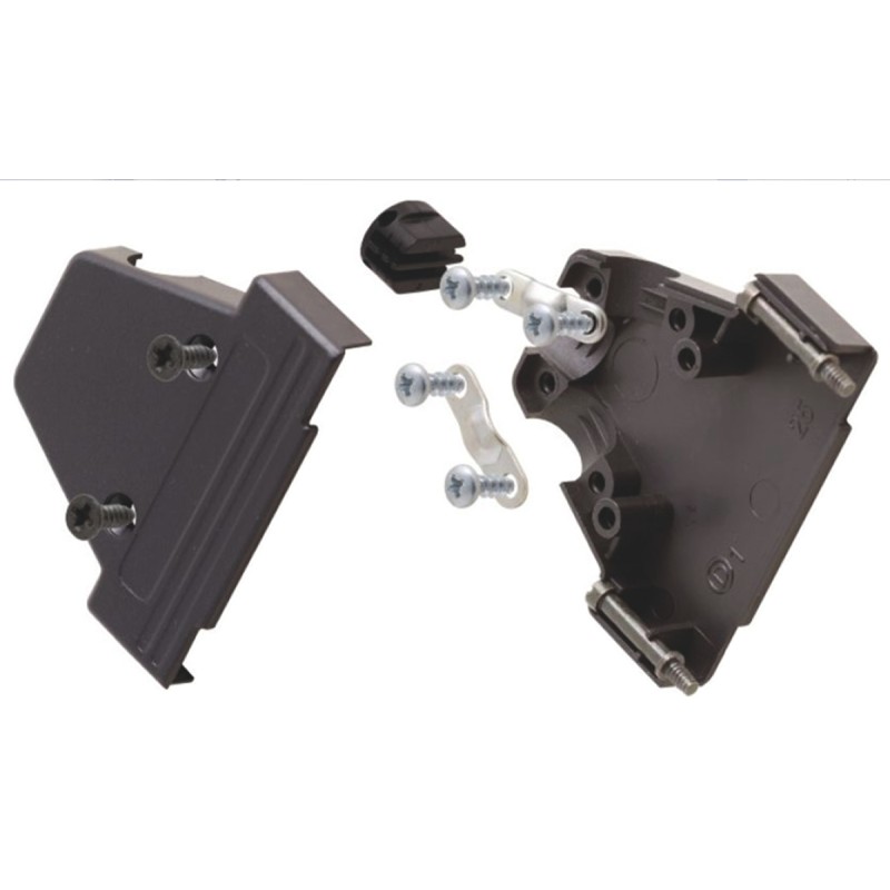 1 pcs - MH Connectors MHTRI-P Series ABS Angled, Straight D Sub Backshell, 25 Way, Strain Relief