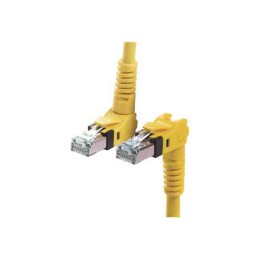1 pcs - HARTING Cat6a All Directions Male RJ45 to All Directions Male RJ45 Ethernet Cable, S/FTP, Yellow PUR Sheath, 0.5m,