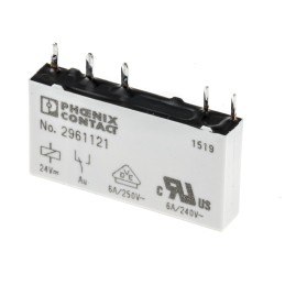 1 pcs - Phoenix Contact PCB Mount Power Relay, 24V dc Coil, 6A Switching Current, SPDT