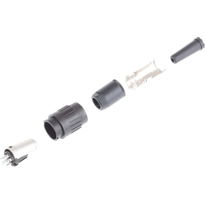 1 pcs - Amphenol, C 091 B 6 Pole M16 Din Socket, 5A, 300 V ac, Female, Cable Mount