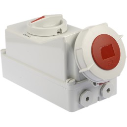 1 pcs - MENNEKES Switchable IP67 Industrial Interlock Socket 3PN+E, Earthing Position 6h, 32A, 400 V