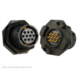 1 pcs - Souriau Circular Connector, 10 Contacts, Panel Mount, Plug, Female, IP68, IP69K, UTS Series