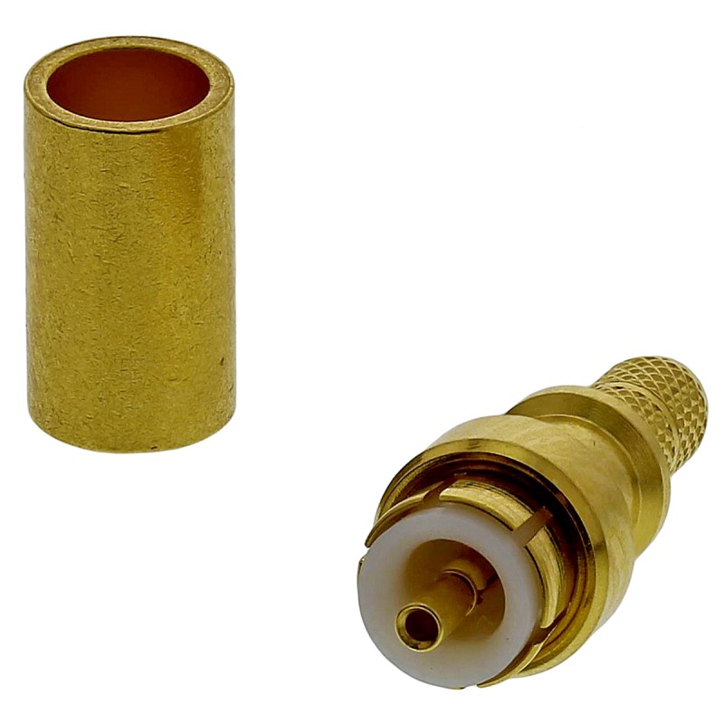 1 pcs - Huber+Suhner, Plug Cable Mount MMBX Connector, 50Ω, Crimp Termination, Straight Body