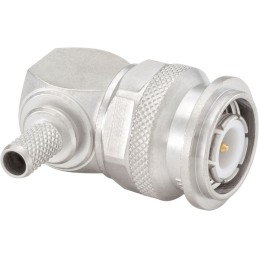 1 pcs - Rosenberger, Plug Cable Mount, Flange Mount TNC Connector, 50Ω, Crimp, Solder Termination, Right Angle Body