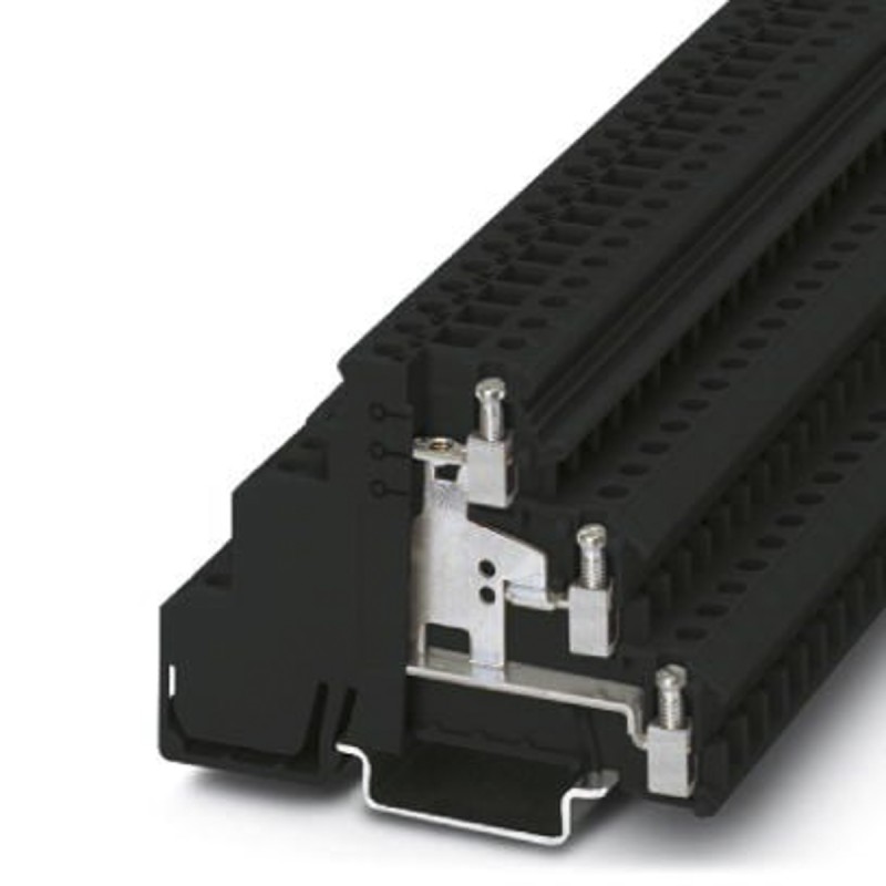1 pcs - Phoenix Contact DIKD 1.5-PV BK Series Black DIN Rail Terminal Block, Triple-Level, Screw Termination