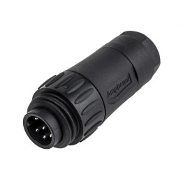 1 pcs - Amphenol Industrial Circular Connector, 6 + PE Contacts, Cable Mount, Plug, IP65, IP67, Ecomate Series