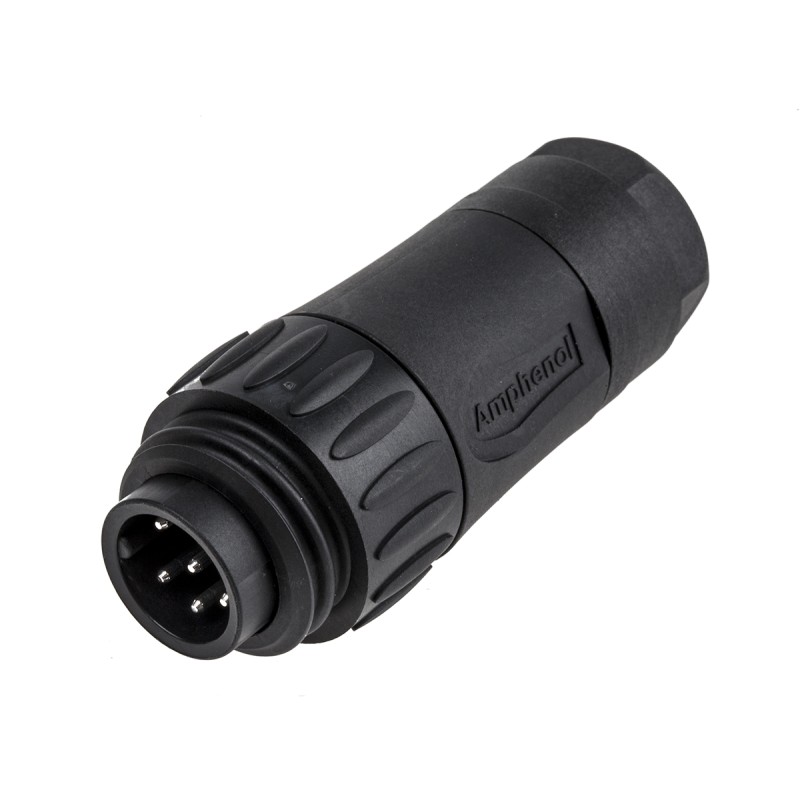 1 pcs - Amphenol Industrial Circular Connector, 6 + PE Contacts, Cable Mount, Plug, IP65, IP67, Ecomate Series