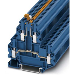 1 pcs - Phoenix Contact UTTB 2.5-MT-P/P BU Series Grey Knife Disconnect Terminal Block, Screw Termination