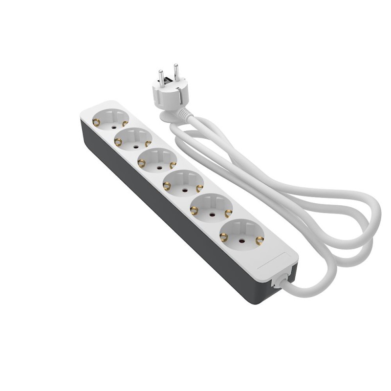 1 pcs - RS PRO 5m 6 Socket Schuko Socket, 250 V, IP20