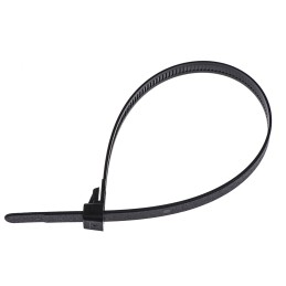 1 Bag of 100 - HellermannTyton Cable Tie, Releasable, 250mm x 7.6 mm, Black Nylon, Pk-100