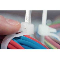 1 Bag of 100 - HellermannTyton Cable Tie, Releasable, 250mm x 7.6 mm, Black Nylon, Pk-100